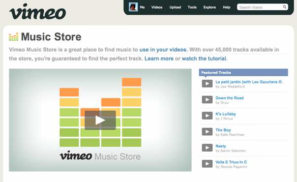 Vimeo Music Store