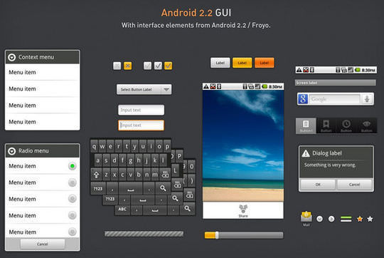 Android 2.2 GUI PSD