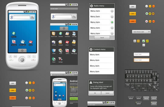 Android GUI PSD Vector Kit