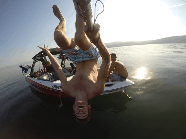 Back Flip from a Waterski Boat